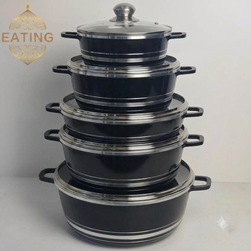 ROYAL 5‑Pieces Cookware Set – Non‑Stick Die‑Cast Aluminium Pots & Casseroles | Induction Compatible
