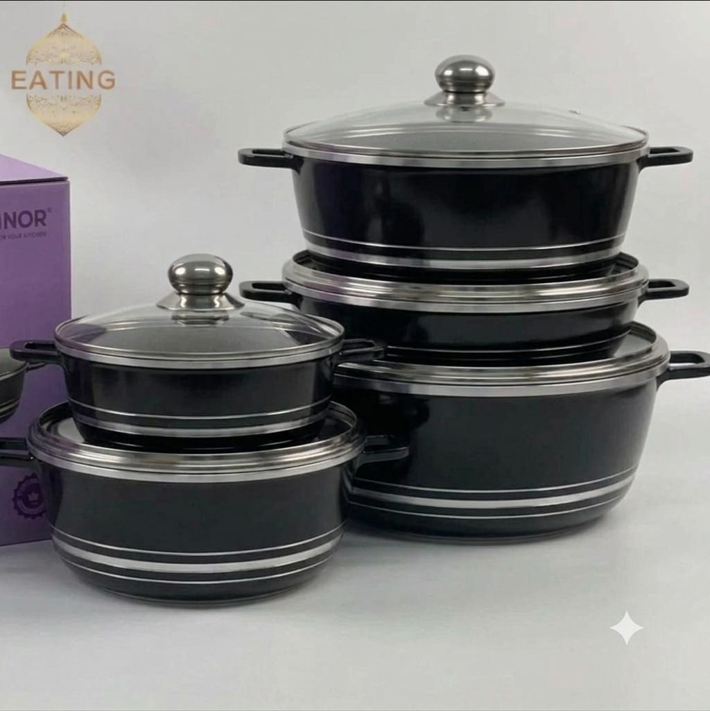 ROYAL 5‑Pieces Cookware Set – Non‑Stick Die‑Cast Aluminium Pots & Casseroles | Induction Compatible