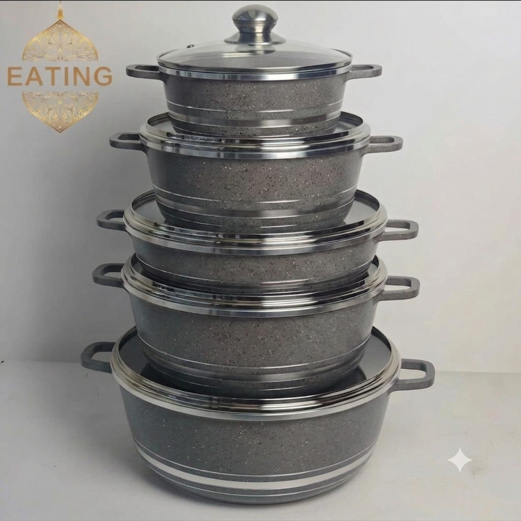 ROYAL 5‑Pieces Cookware Set – Non‑Stick Die‑Cast Aluminium Pots & Casseroles | Induction Compatible