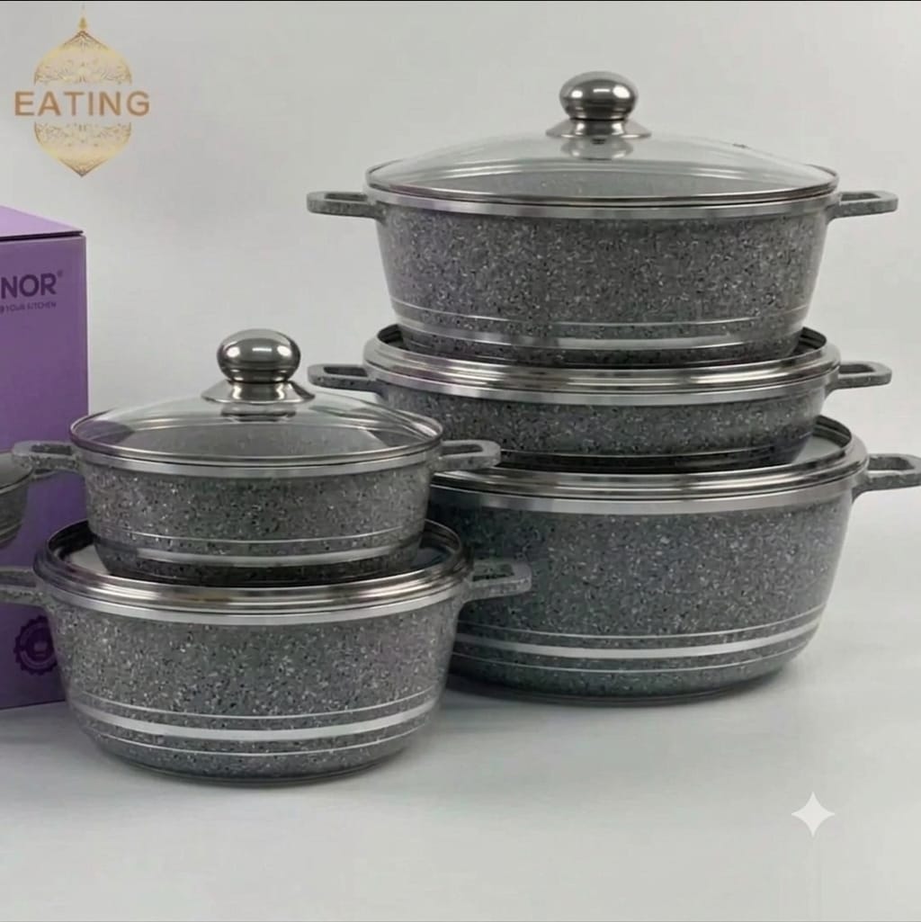 ROYAL 5‑Pieces Cookware Set – Non‑Stick Die‑Cast Aluminium Pots & Casseroles | Induction Compatible