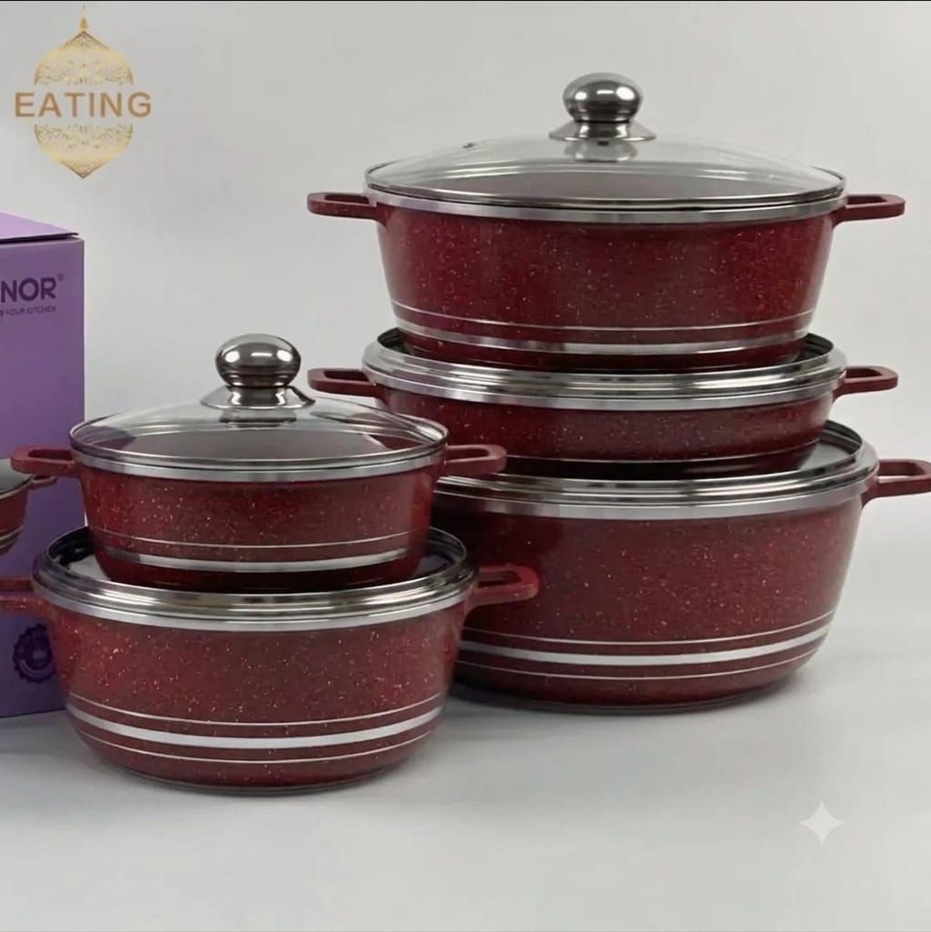 ROYAL 5‑Pieces Cookware Set – Non‑Stick Die‑Cast Aluminium Pots & Casseroles | Induction Compatible