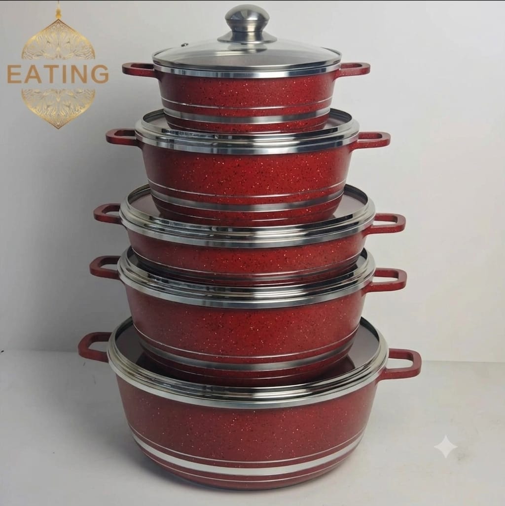 ROYAL 5‑Pieces Cookware Set – Non‑Stick Die‑Cast Aluminium Pots & Casseroles | Induction Compatible