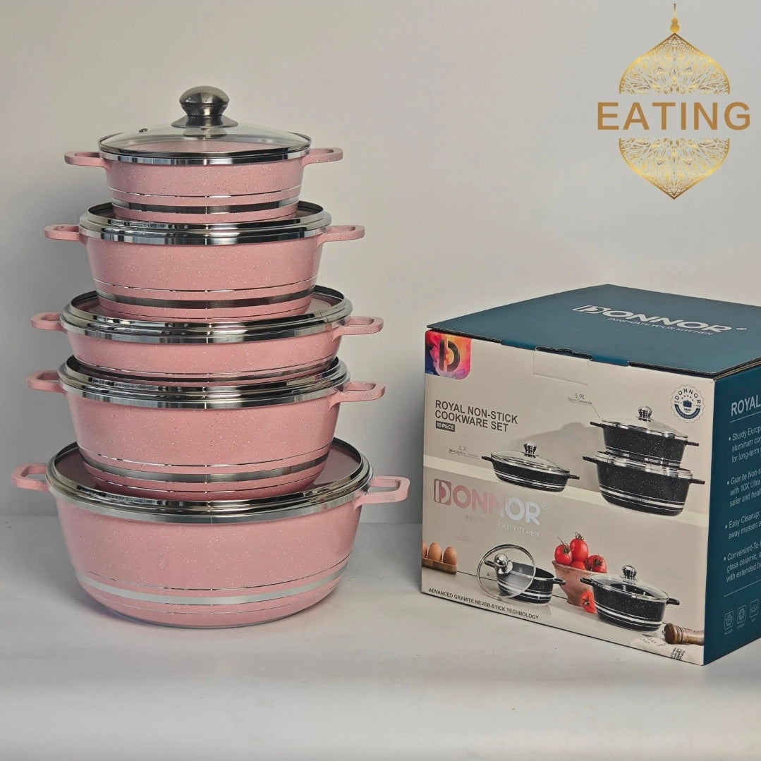 ROYAL 5‑Pieces Cookware Set – Non‑Stick Die‑Cast Aluminium Pots & Casseroles | Induction Compatible