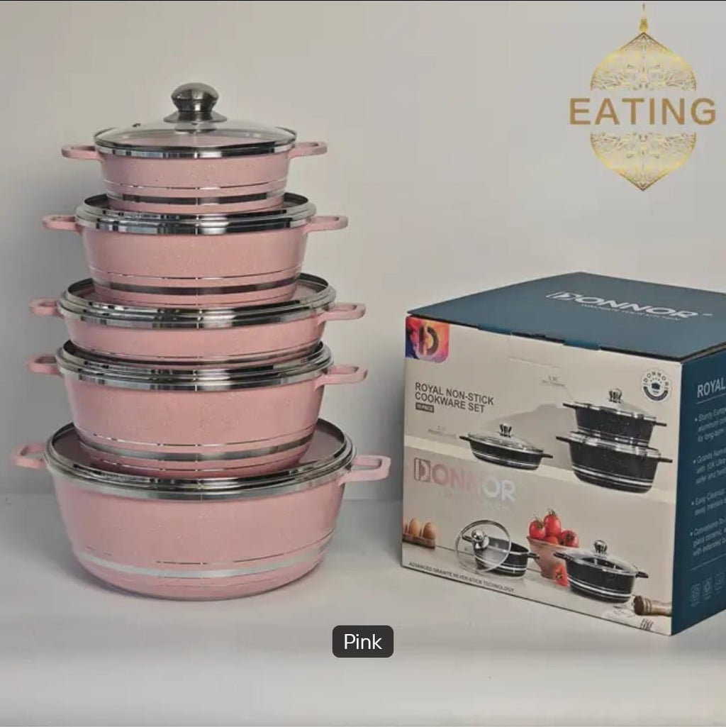 ROYAL 5‑Pieces Cookware Set – Non‑Stick Die‑Cast Aluminium Pots & Casseroles | Induction Compatible