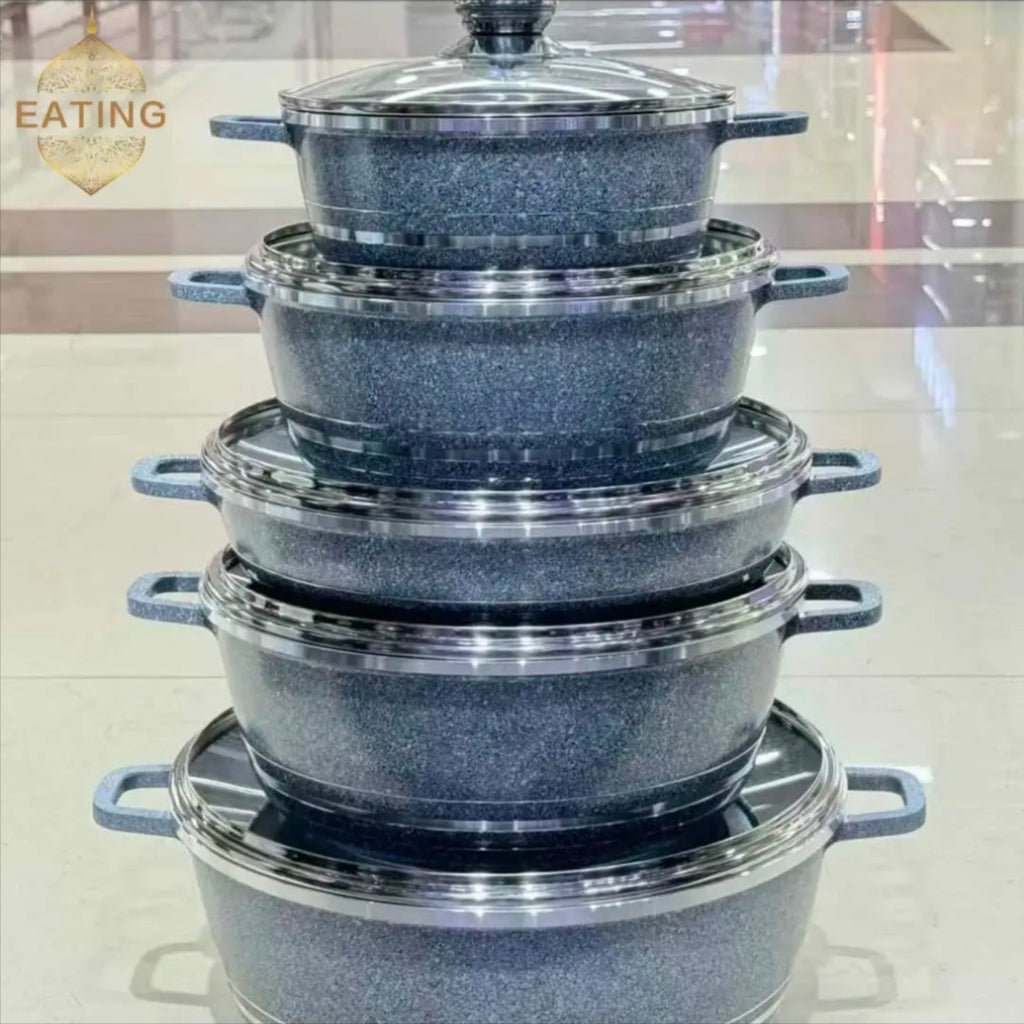 ROYAL 5‑Pieces Cookware Set – Non‑Stick Die‑Cast Aluminium Pots & Casseroles | Induction Compatible