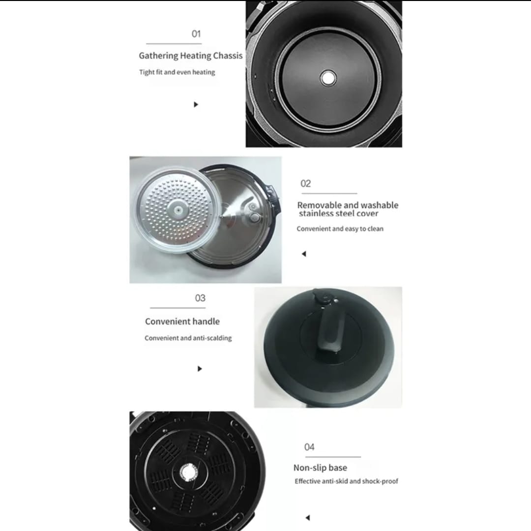 Electric Pressure Cooker 6L 10‑in‑1 Multi‑Cooker Ceramic Non‑Stick, Steamer,  Cake Maker, Stock Pot, Food Warmer, Rice, Beef, Chicken & More