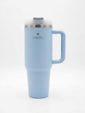 Esthella 40oz (1200ml) Vacuum Insulated Tumbler Mug with Handle and Straw | Leak-Resistant Travel Cup for Hot & Cold Drinks