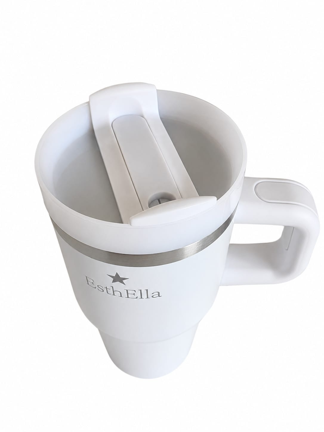 Esthella 20oz (600ml) Vacuum Insulated Tumbler Mug with Handle and Straw | Portable Leak-Resistant Travel Cup for Kids and Adults | Hot & Cold Drinks.