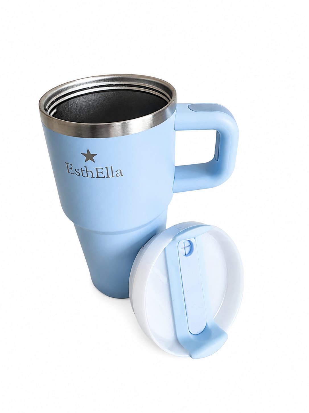 Esthella 20oz (600ml) Vacuum Insulated Tumbler Mug with Handle and Straw | Portable Leak-Resistant Travel Cup for Kids and Adults | Hot & Cold Drinks.