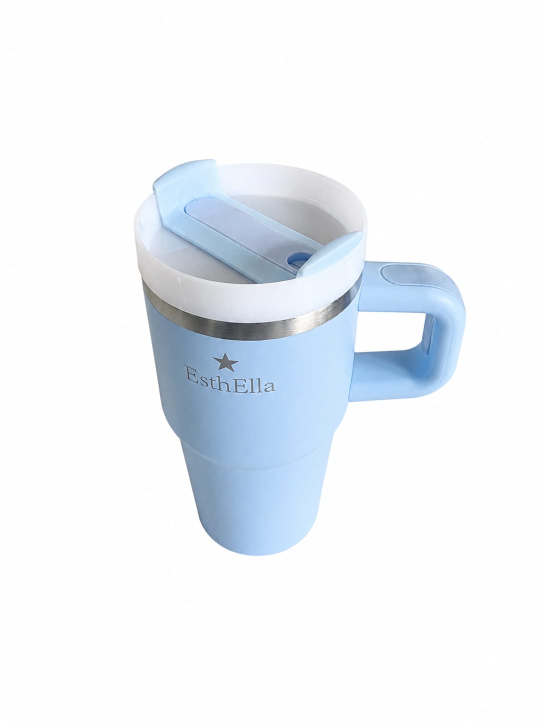 Esthella 20oz (600ml) Vacuum Insulated Tumbler Mug with Handle and Straw | Portable Leak-Resistant Travel Cup for Kids and Adults | Hot & Cold Drinks.