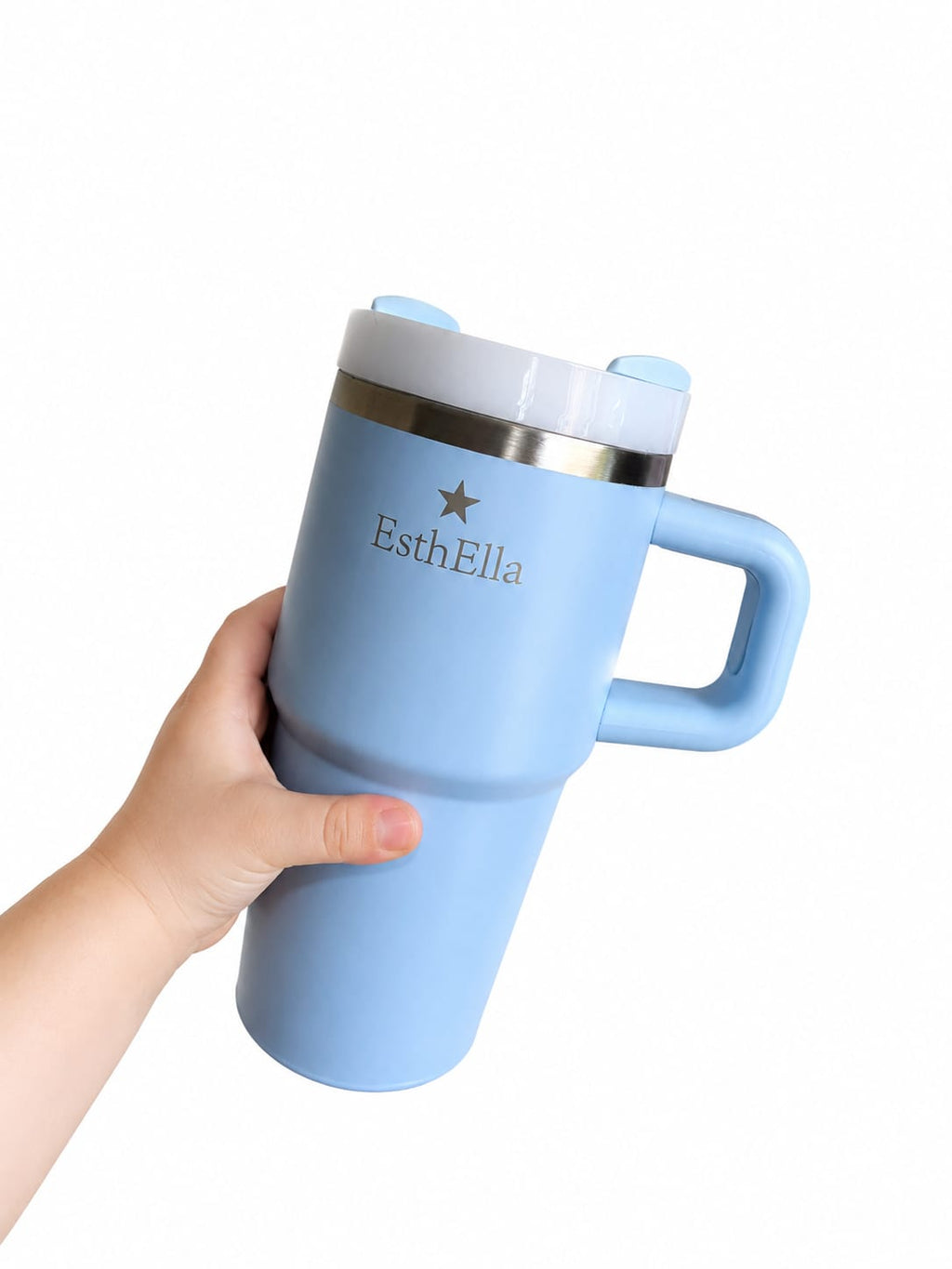 Esthella 20oz (600ml) Vacuum Insulated Tumbler Mug with Handle and Straw | Portable Leak-Resistant Travel Cup for Kids and Adults | Hot & Cold Drinks.