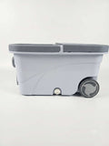360° Spin Mop and Bucket System on Wheels | Rolling Mopping Bucket with Wringer and Pull Handle | Microfiber Floor Mop with Adjustable Stainless Steel Hand for Hardwood, Tile, and Laminate.