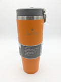 Esthella 30oz (890ml) Vacuum Insulated Tumbler Mug with Handle and Straw | Leak-Resistant Travel Cup for Hot & Cold Drinks.