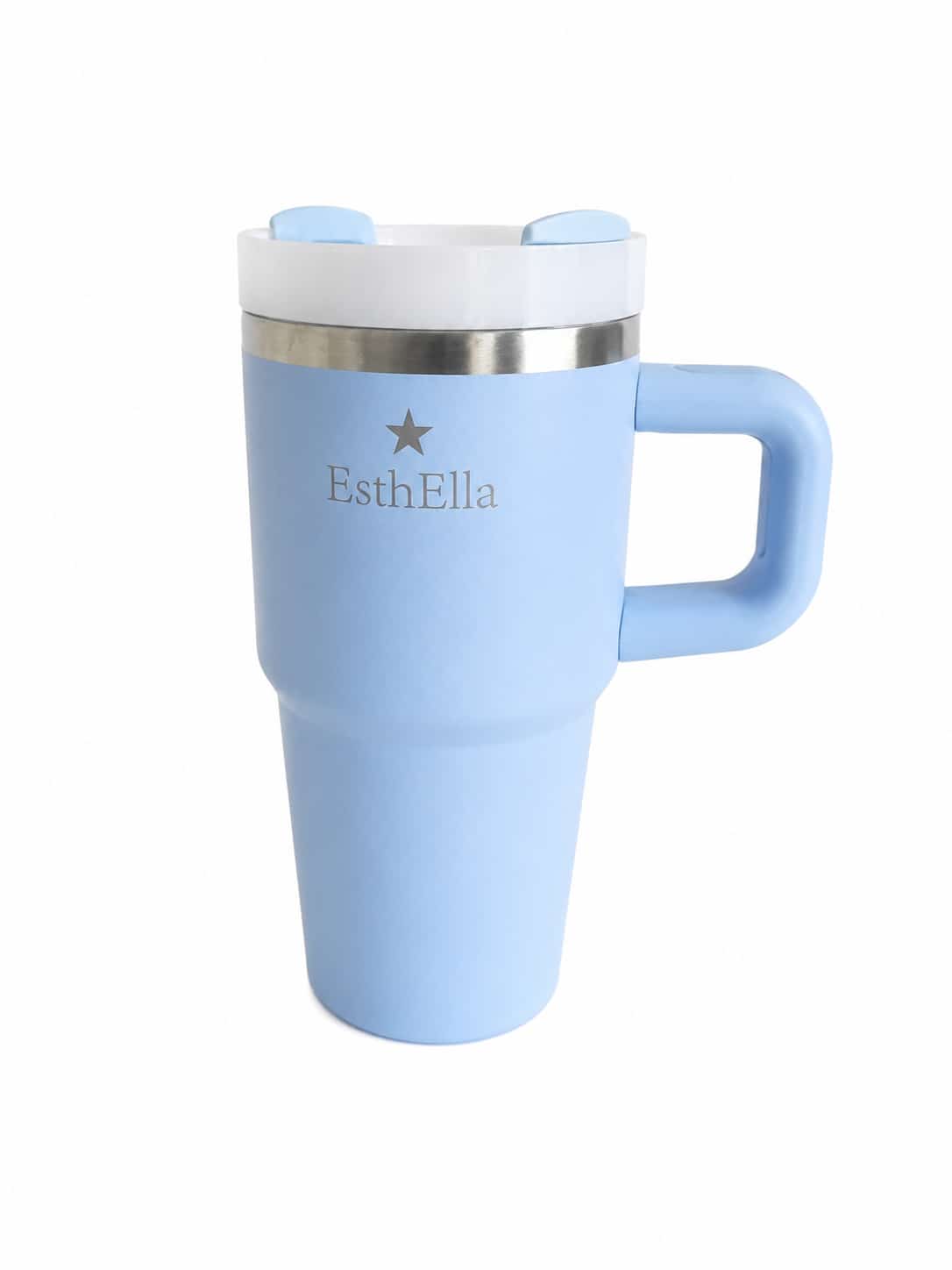 Esthella 20oz (600ml) Vacuum Insulated Tumbler Mug with Handle and Straw | Portable Leak-Resistant Travel Cup for Kids and Adults | Hot & Cold Drinks.